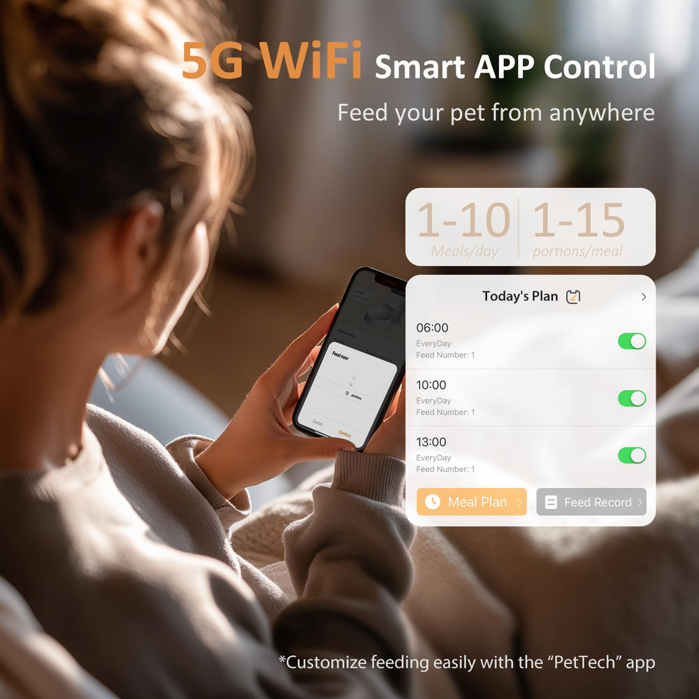 IMIPAW PET Automatic Cat Feeder WiFi portion-control for precise daily meals