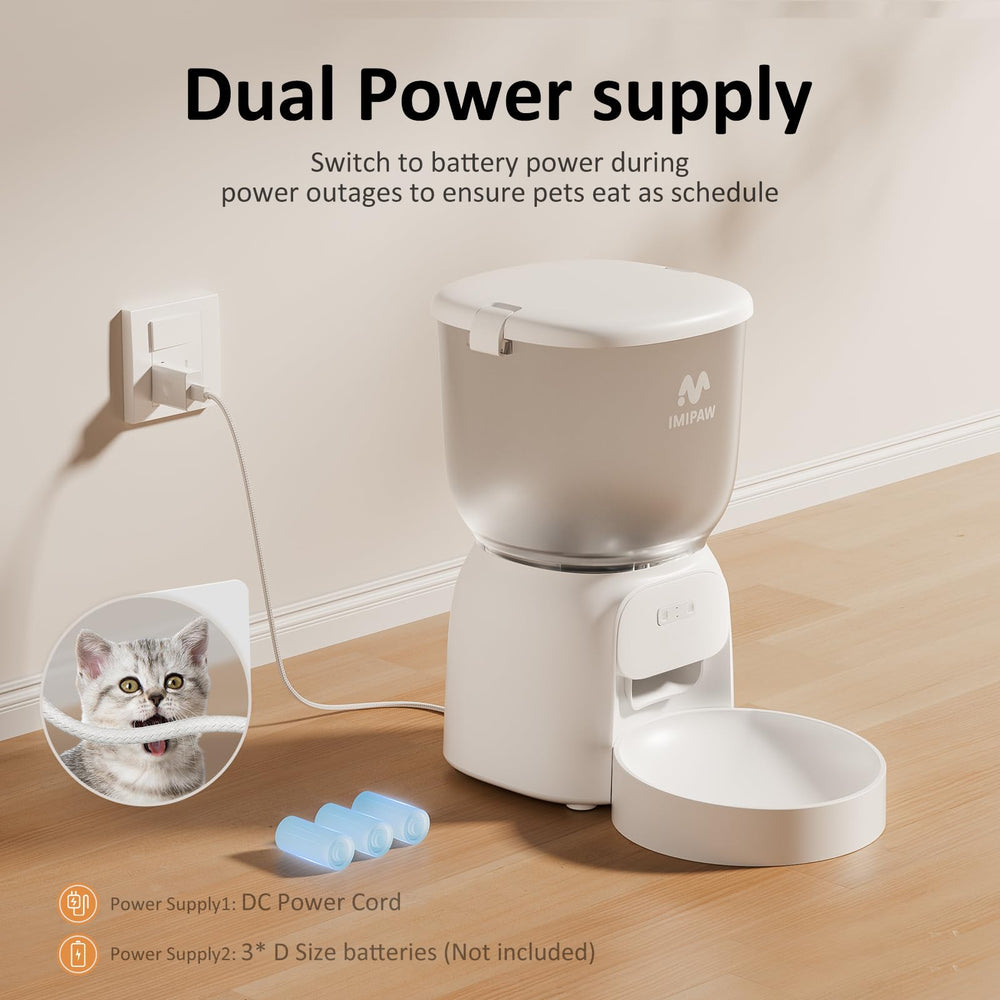 IMIPAW PET Automatic Cat Feeder WiFi removable tank for easy cleaning