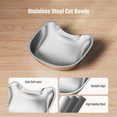 IMIPAW stainless steel cat bowl dimensions image shows precise top diameter for feeder compatibility