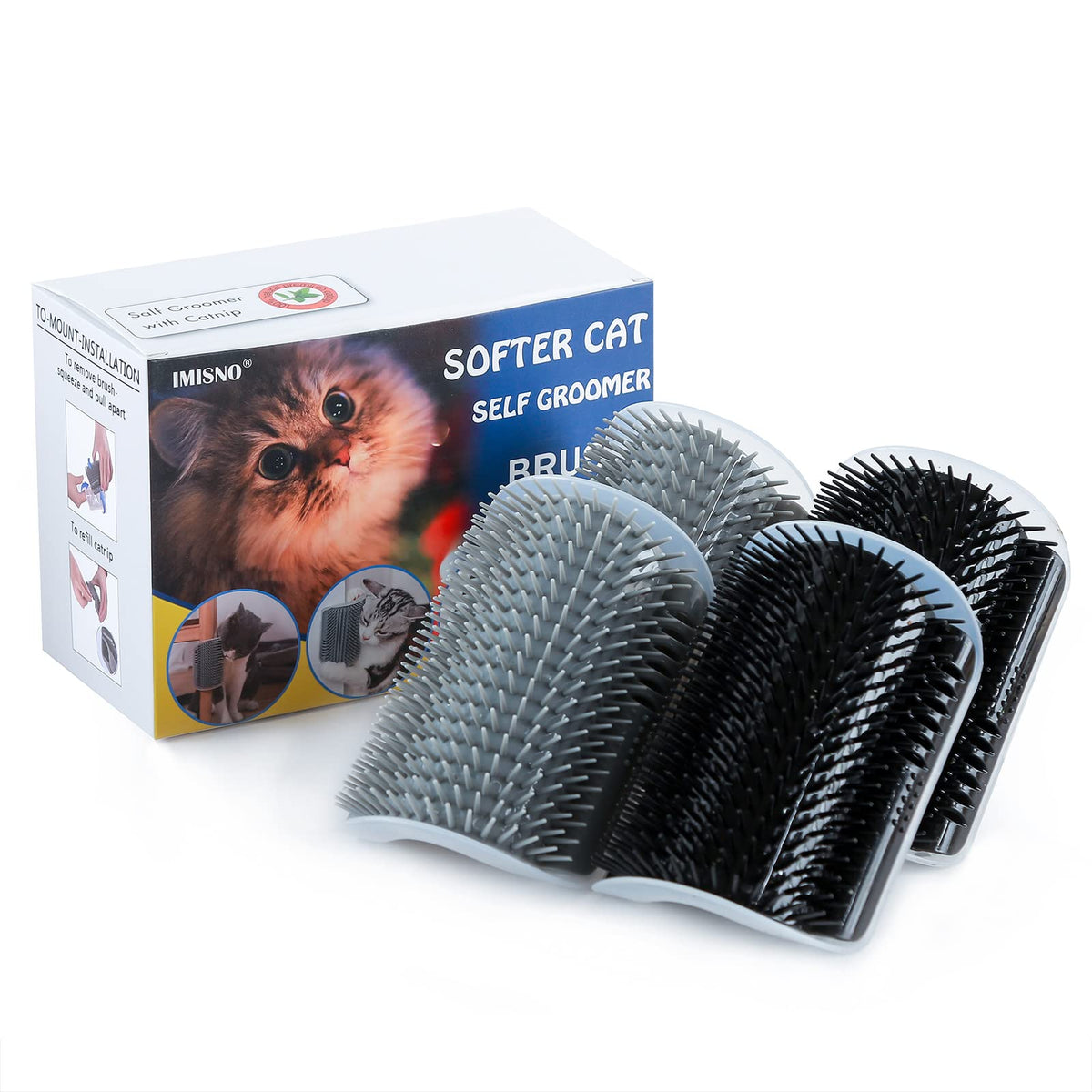 IMISNO 4-pack cat self-groomer package ready for at-home grooming