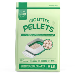 IMMCUTE cat litter pellets 9lb bag front with long-lasting odor control