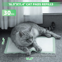 IMMCUTE cat pads 16-9 dimensions shown for precise litter box fit