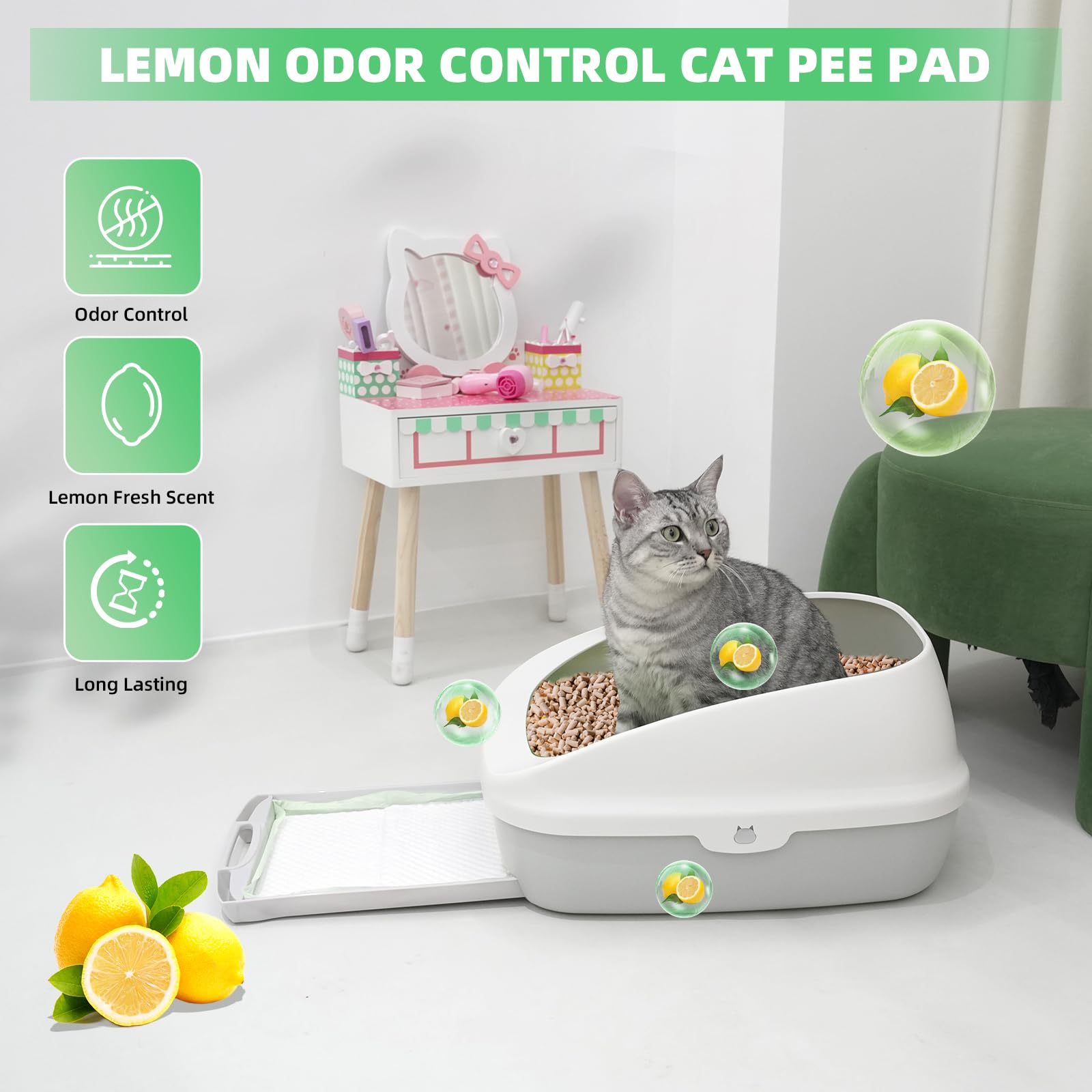 IMMCUTE lemon-scent pads demonstrate fresh odor control in room