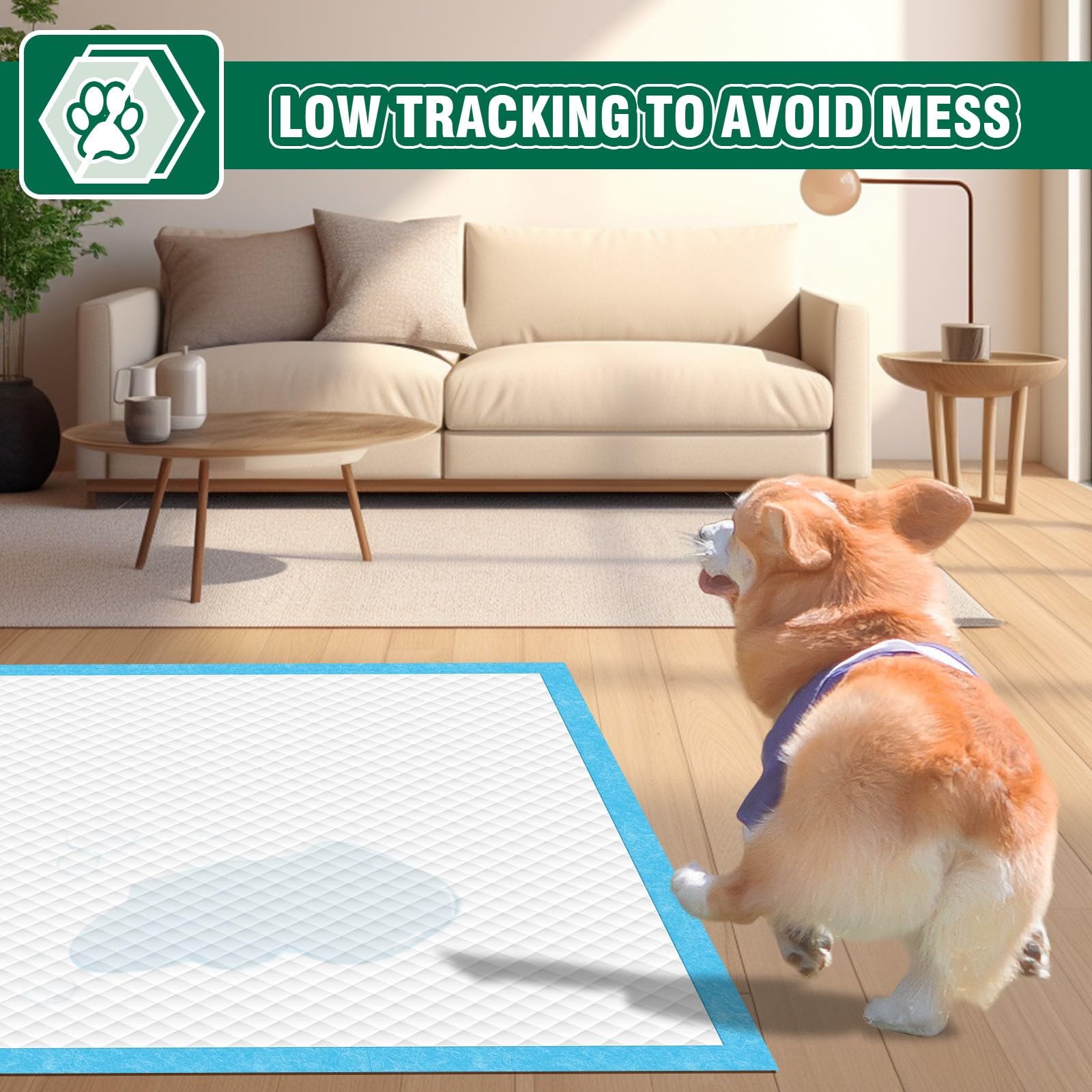 IMMCUTE large training pads support crate training and housebreaking routines