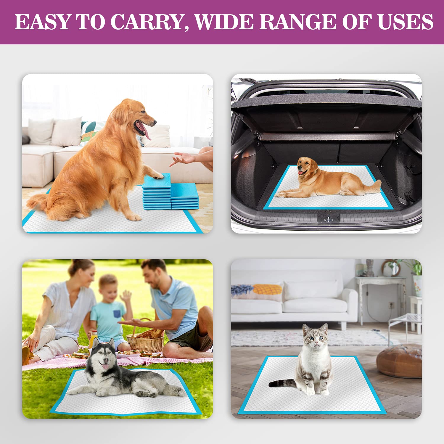 IMMCUTE disposable training pad facilitates quick cleanup after accidents.