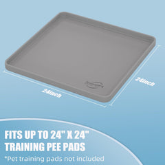IMMCUTE high-edge puppy tray captures spills and protects floors.