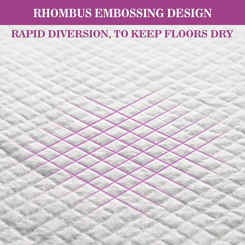 IMMCUTE leak-proof pad with plastic backing protects floors for 24 hours.