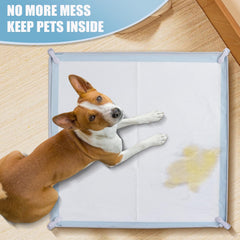 IMMCUTE portable puppy pad holder folds for travel and quick setup.