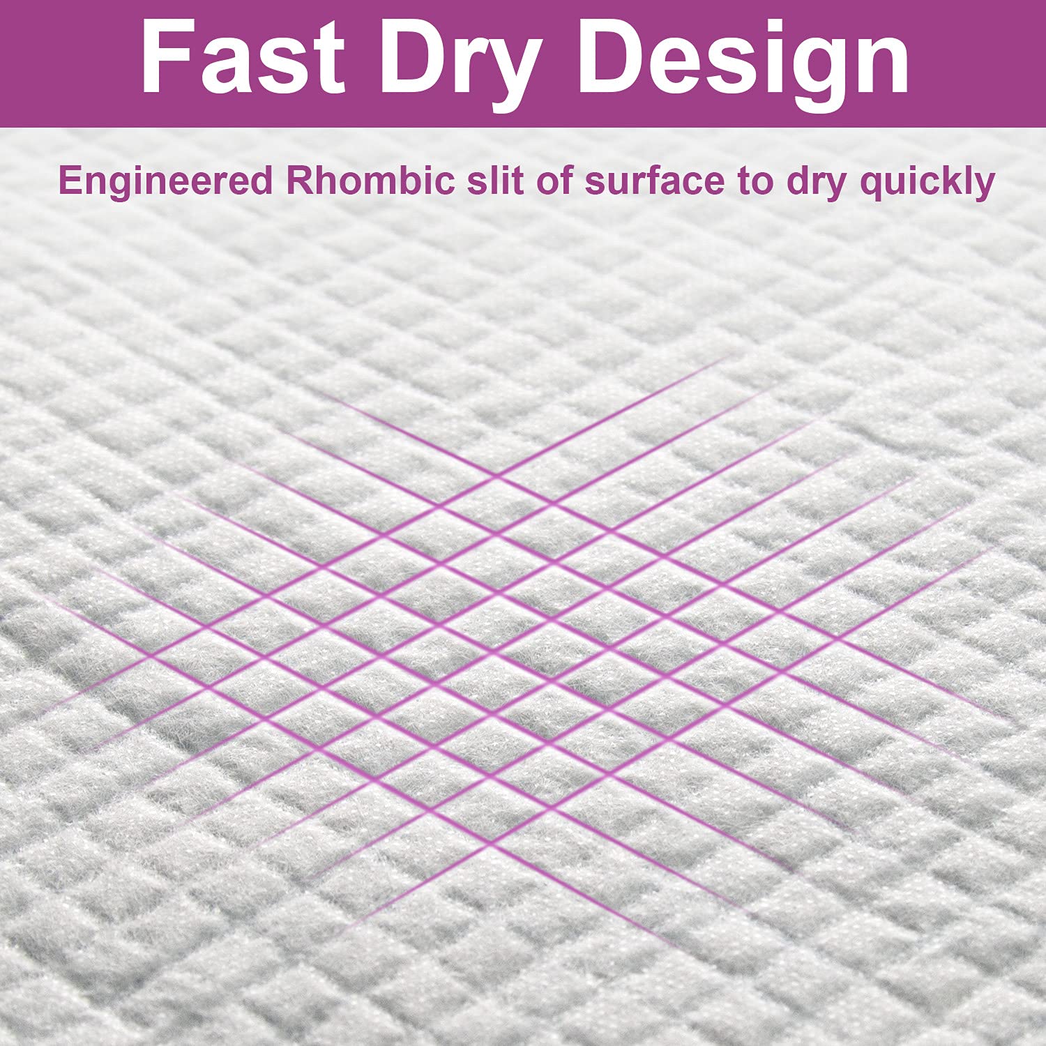 IMMCUTE quick-dry technology pad prevents tracking and odors