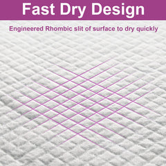 IMMCUTE quick-dry technology pad prevents tracking and odors