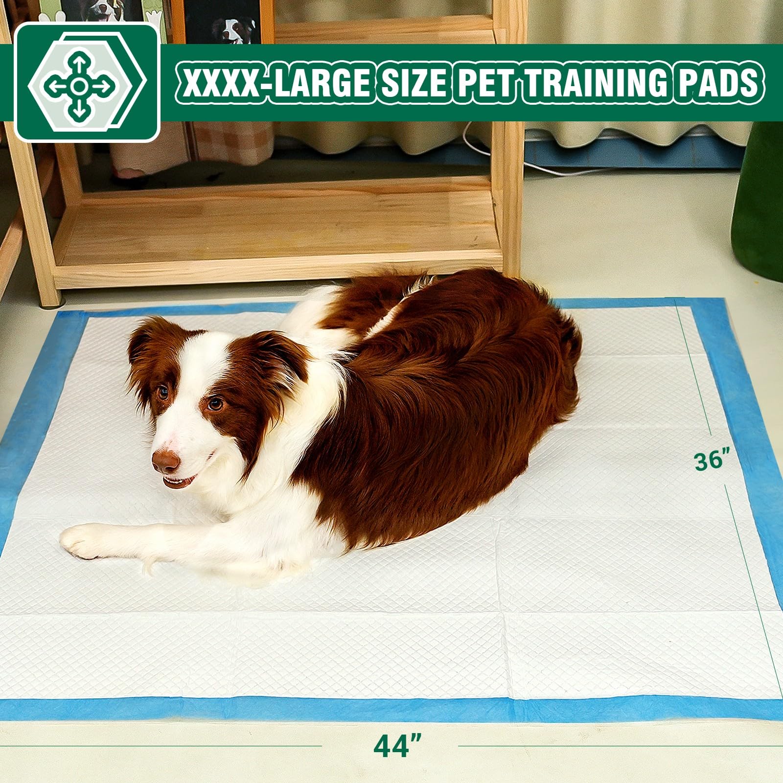 IMMCUTE XL puppy pad offers superior absorbency for mess-free homes
