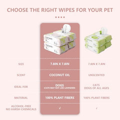 IMMHABI dog wipes with coconut oil infusion for gentle cleansing and coat moisture