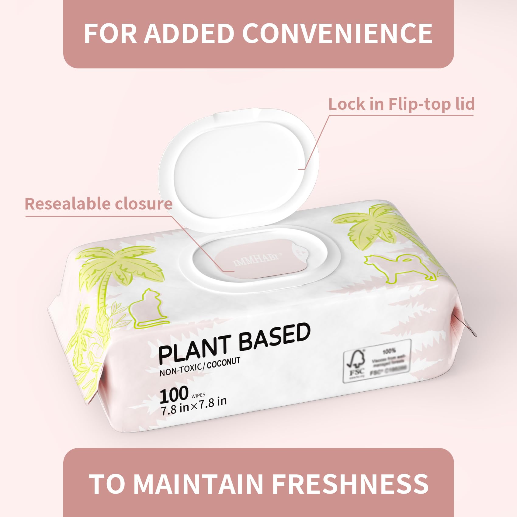 IMMHABI dog wipes for hygienic cleansing around sensitive rear areas
