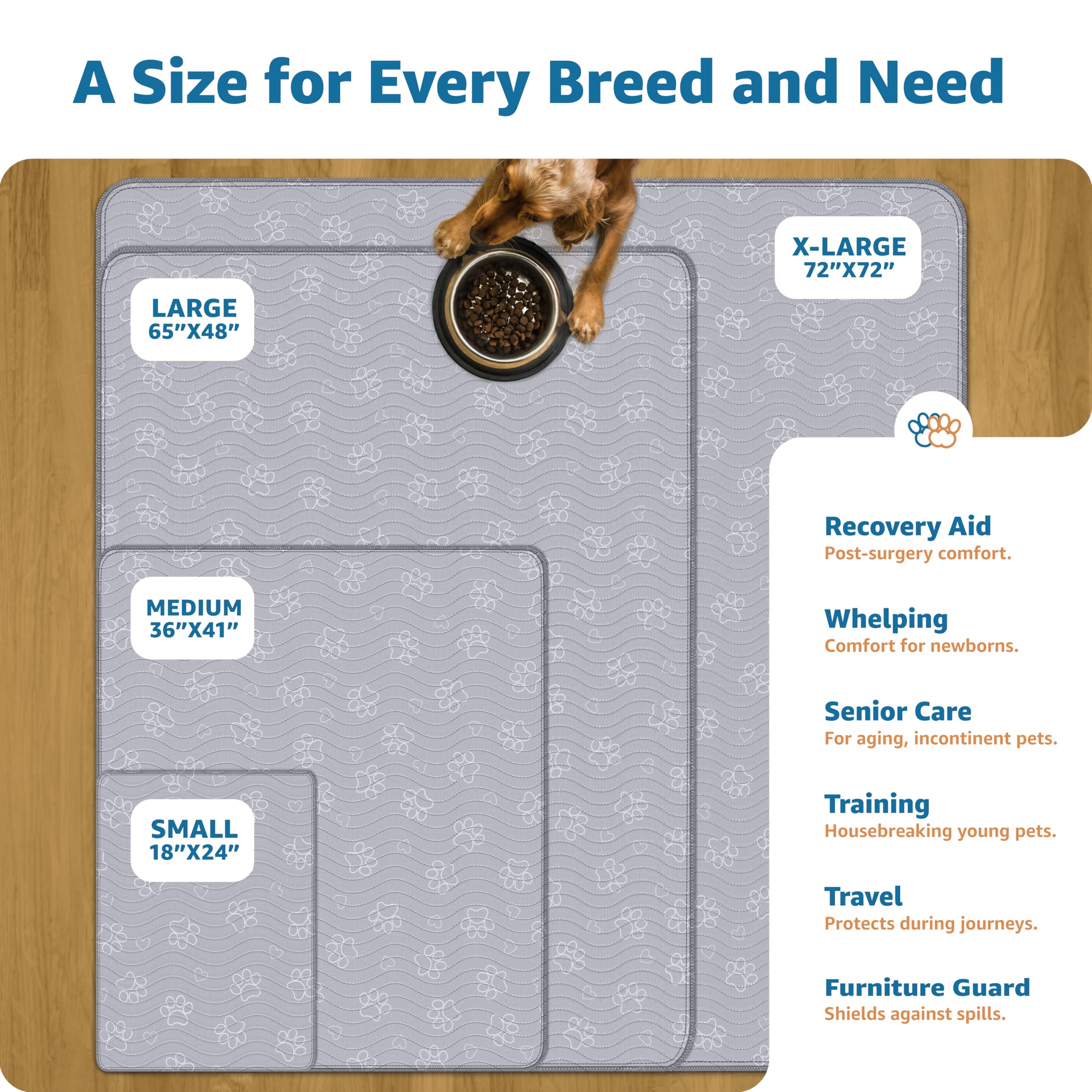 IMPROVIA puppy pad for whelping care provides a clean surface during litters.