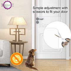 In hand Clear Pet Door Scratch Protector Shield adhesive closeup showing 3M fasteners