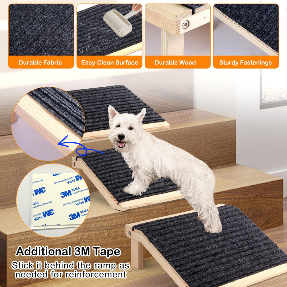In hand dog ramp compact portable design reduces clutter at home