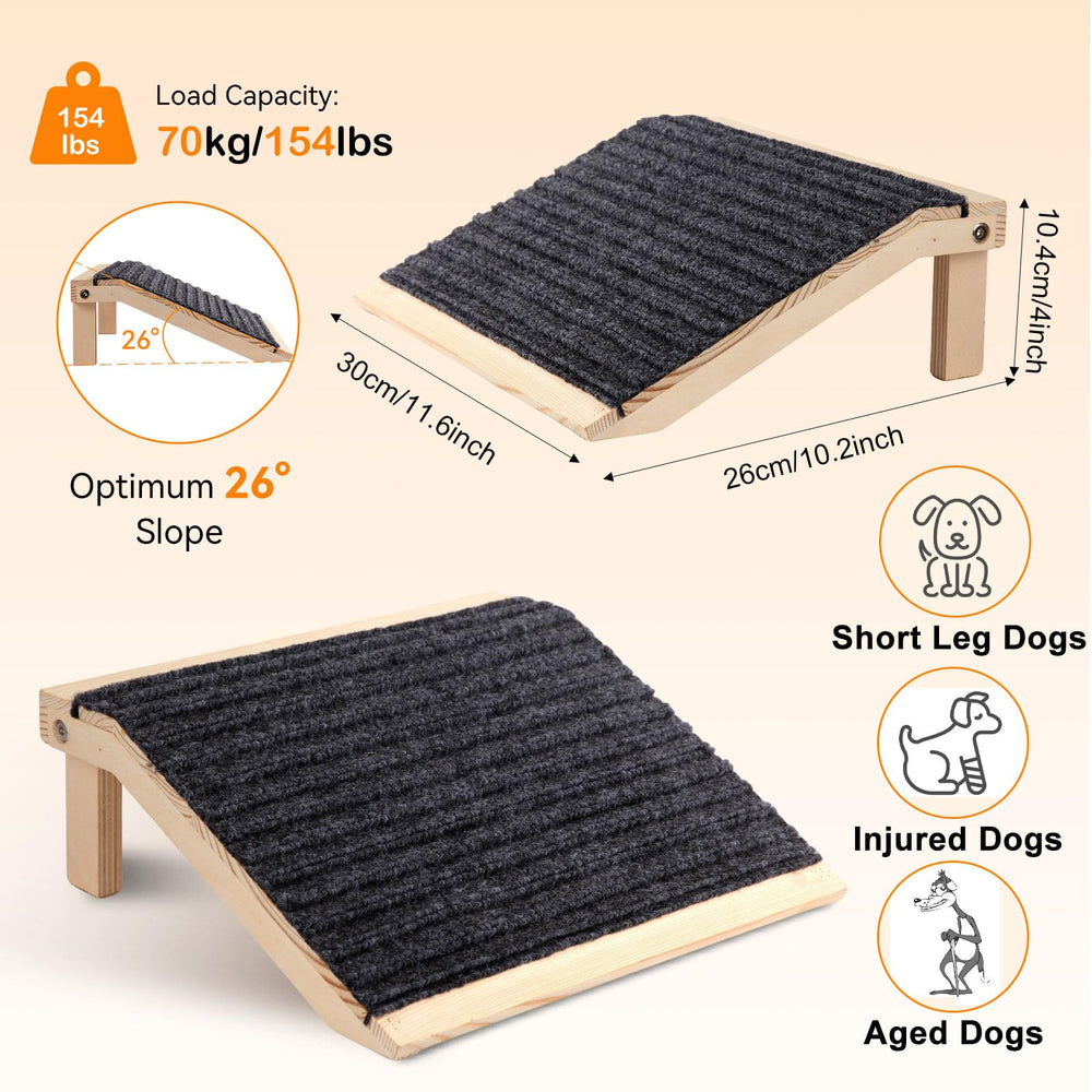 In hand dog ramp textured surface ensures confident ascent for indoor use