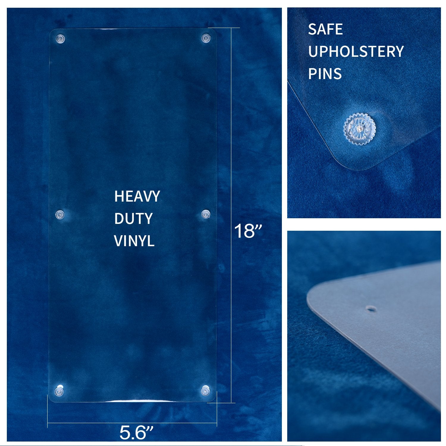 In hand includes easy-install pins for quick, reusable attachment.