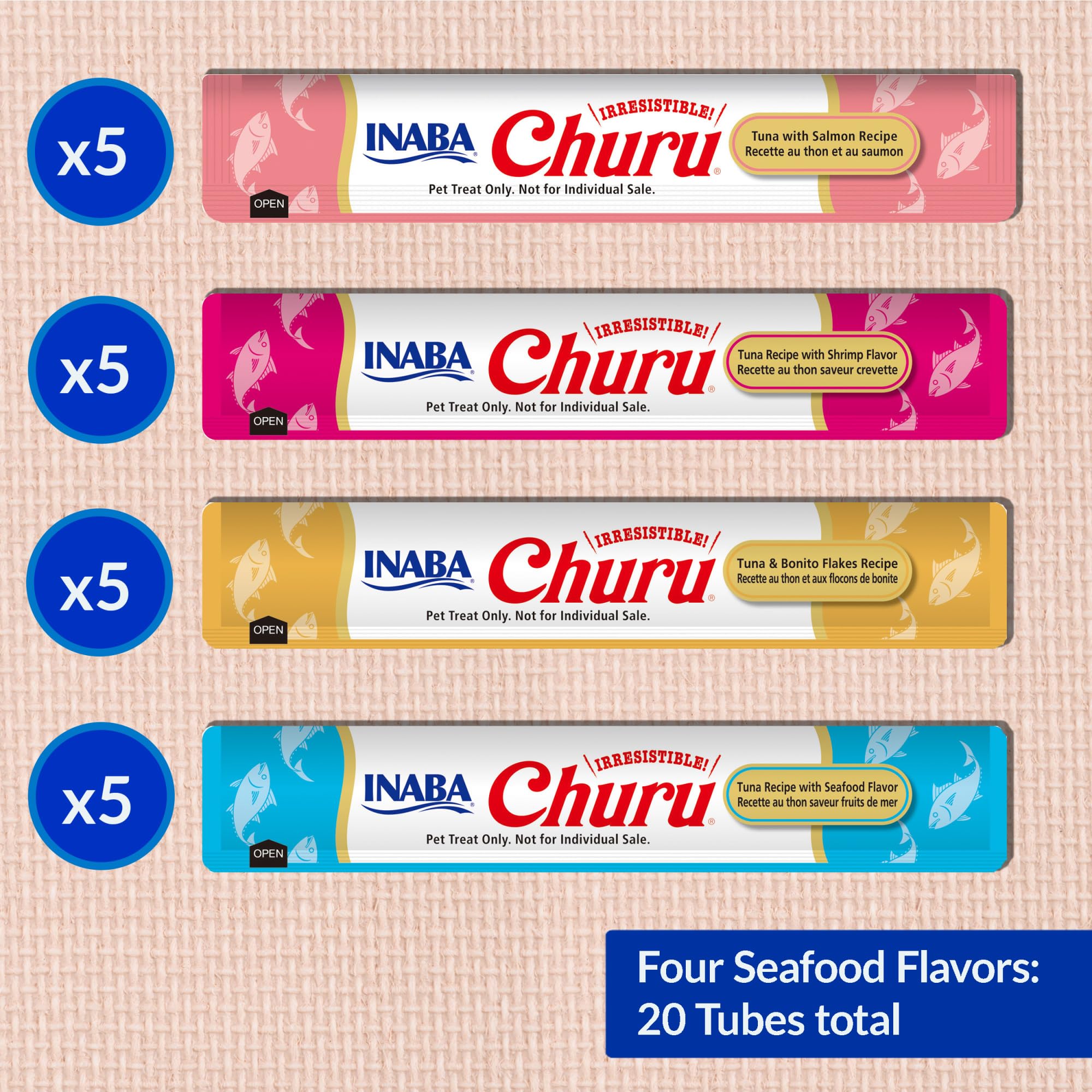 INABA Churu seafood flavor box offers varied palates for cats