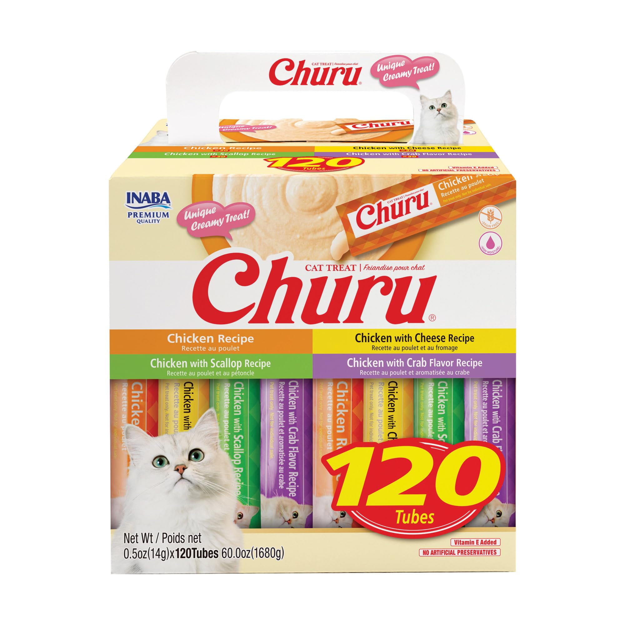 INABA Churu chicken treat tube being hand-fed for bonding and interactive feeding.