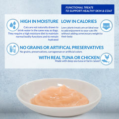 INABA Churu coat-gloss image highlights omega-rich formula for healthy fur.