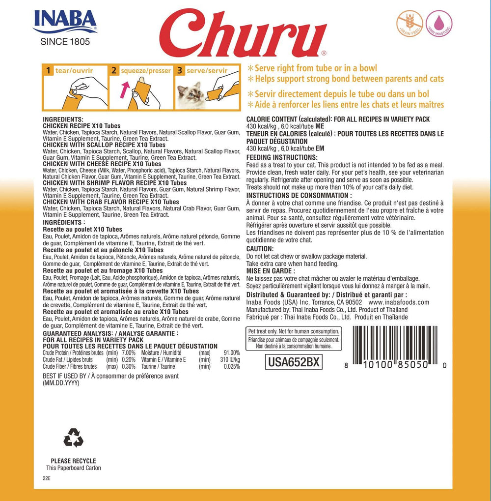 INABA Churu creamy purée used as a meal topper for cats