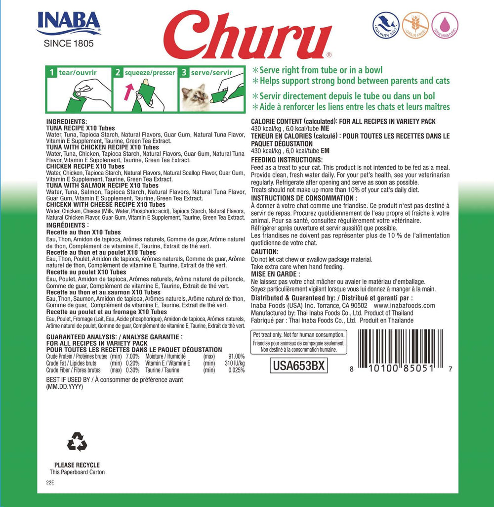 INABA Churu creamy purée tube close-up highlights moist texture for easy feeding