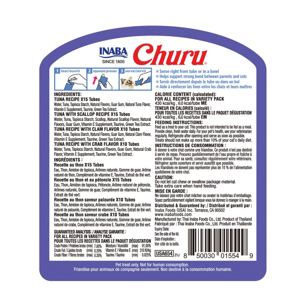 INABA Churu lickable purée application illustrates convenient topper or medication aid.