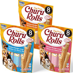 INABA Churu Rolls pack front—grain-free, low-calorie rewards.