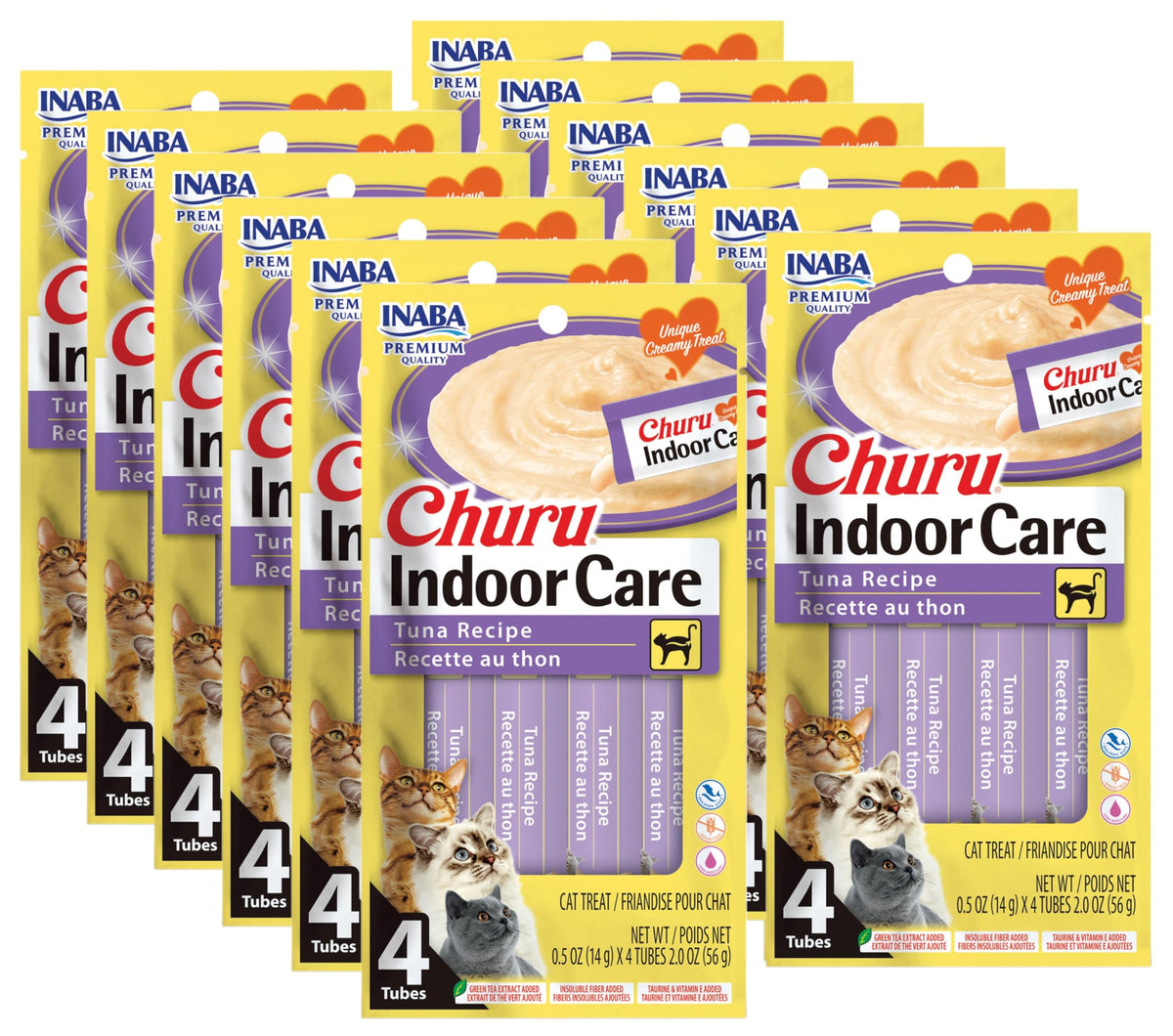 INABA Churu Tuna Recipe tubes packaging showing convenient lickable treats for cats