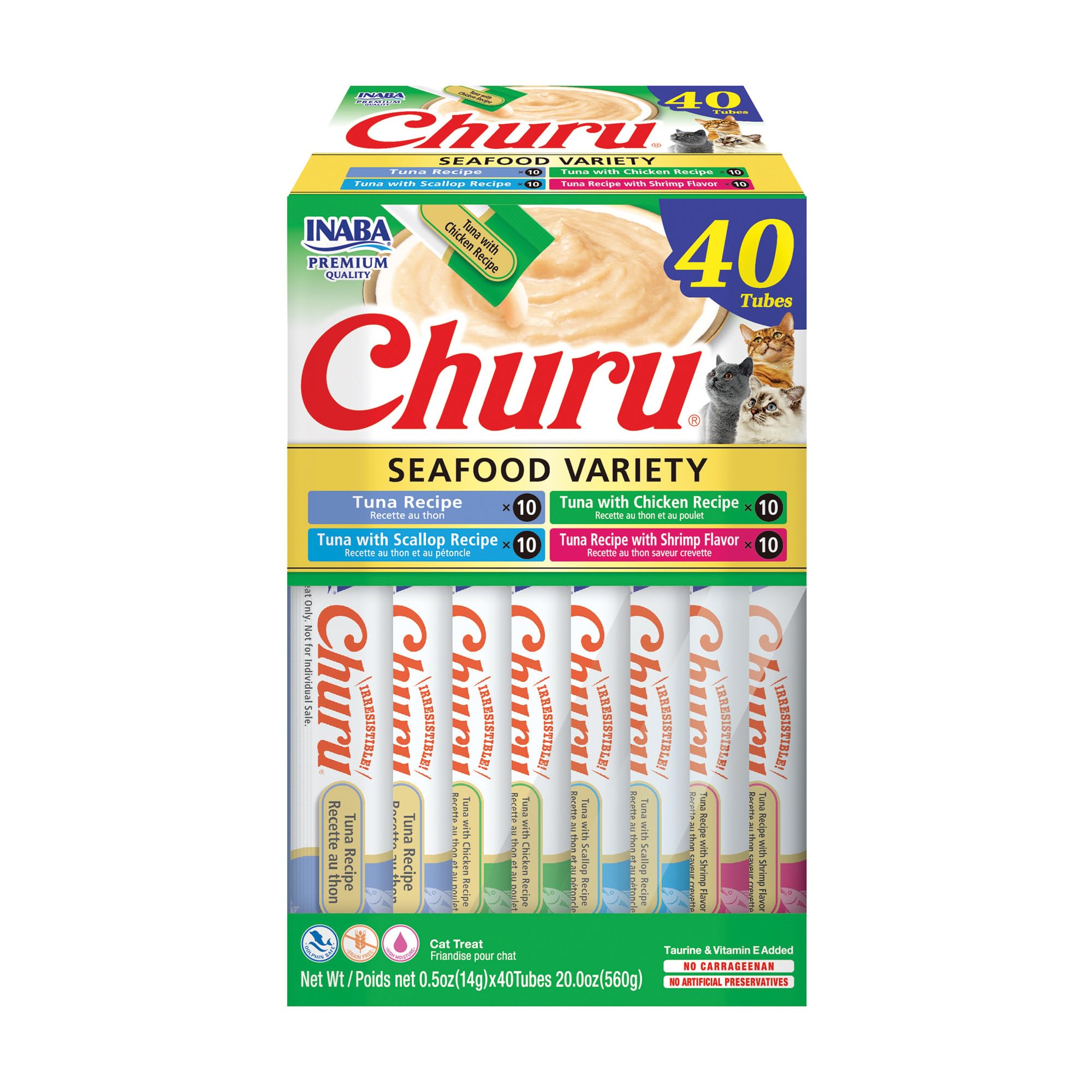 INABA Churu tuna-treat-tubes show creamy texture and high moisture for cats