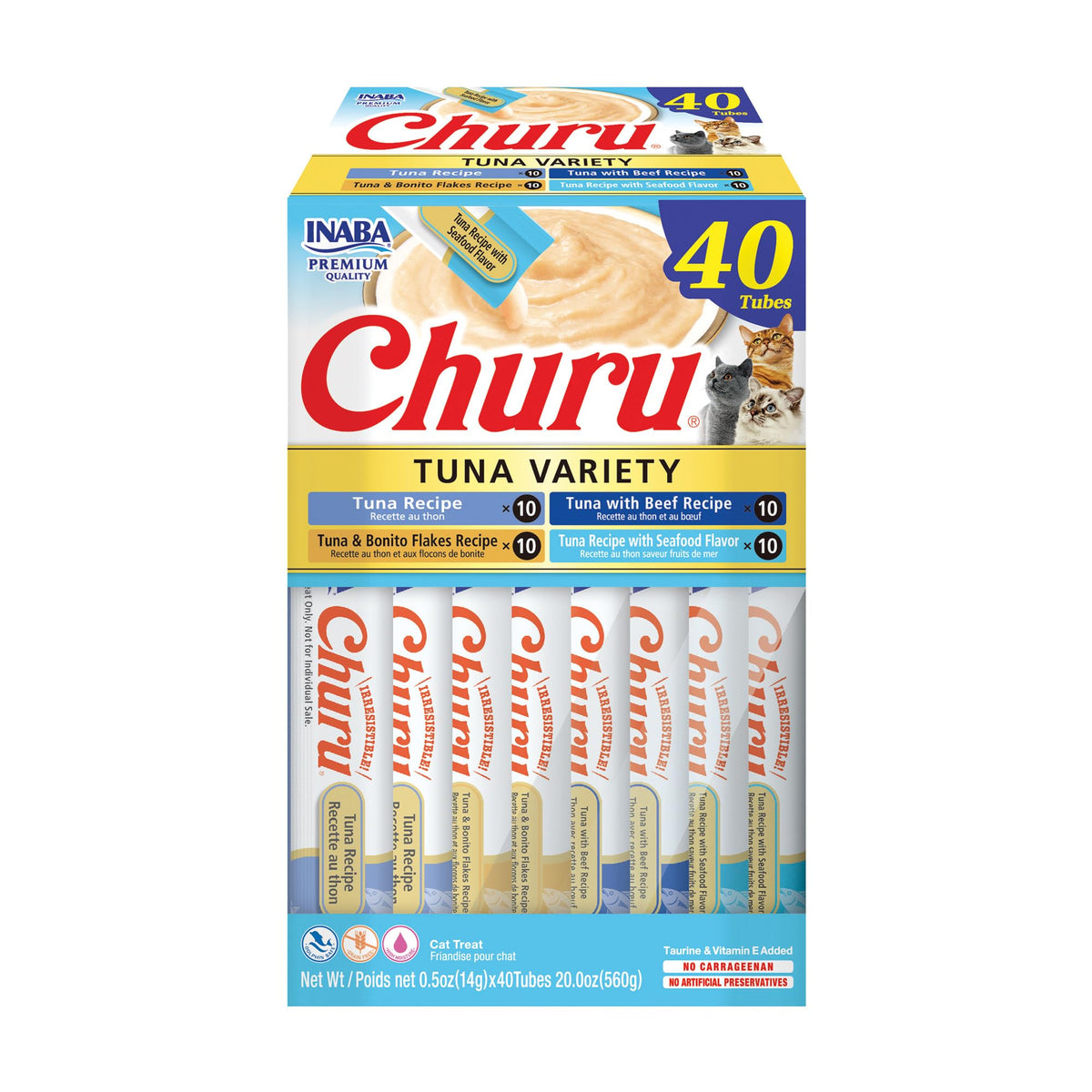 INABA Churu tuna-tube closeup highlighting creamy hydration-rich cat treat.
