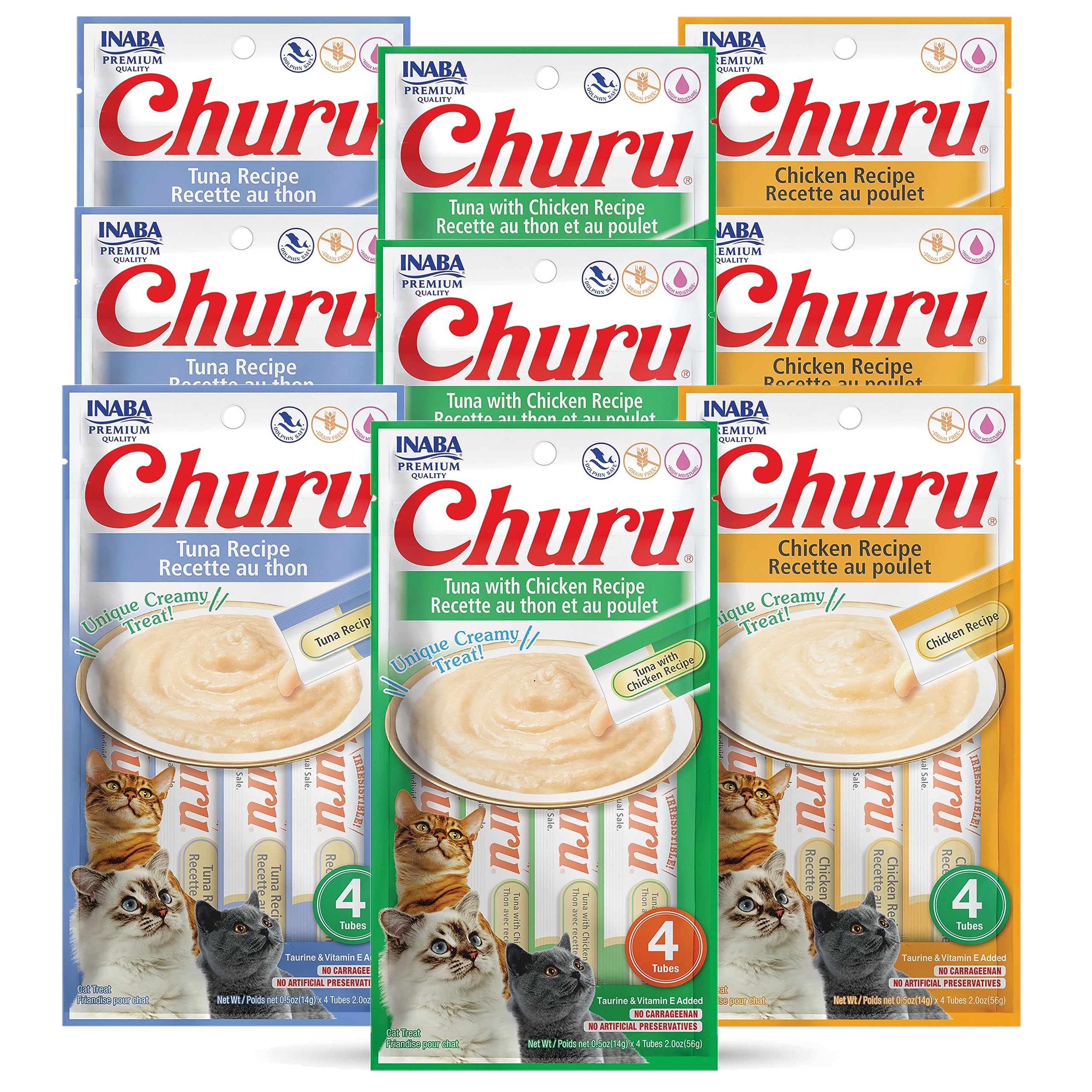 Inaba Churu tuna tube close-up, creamy texture for hydrating cat treats