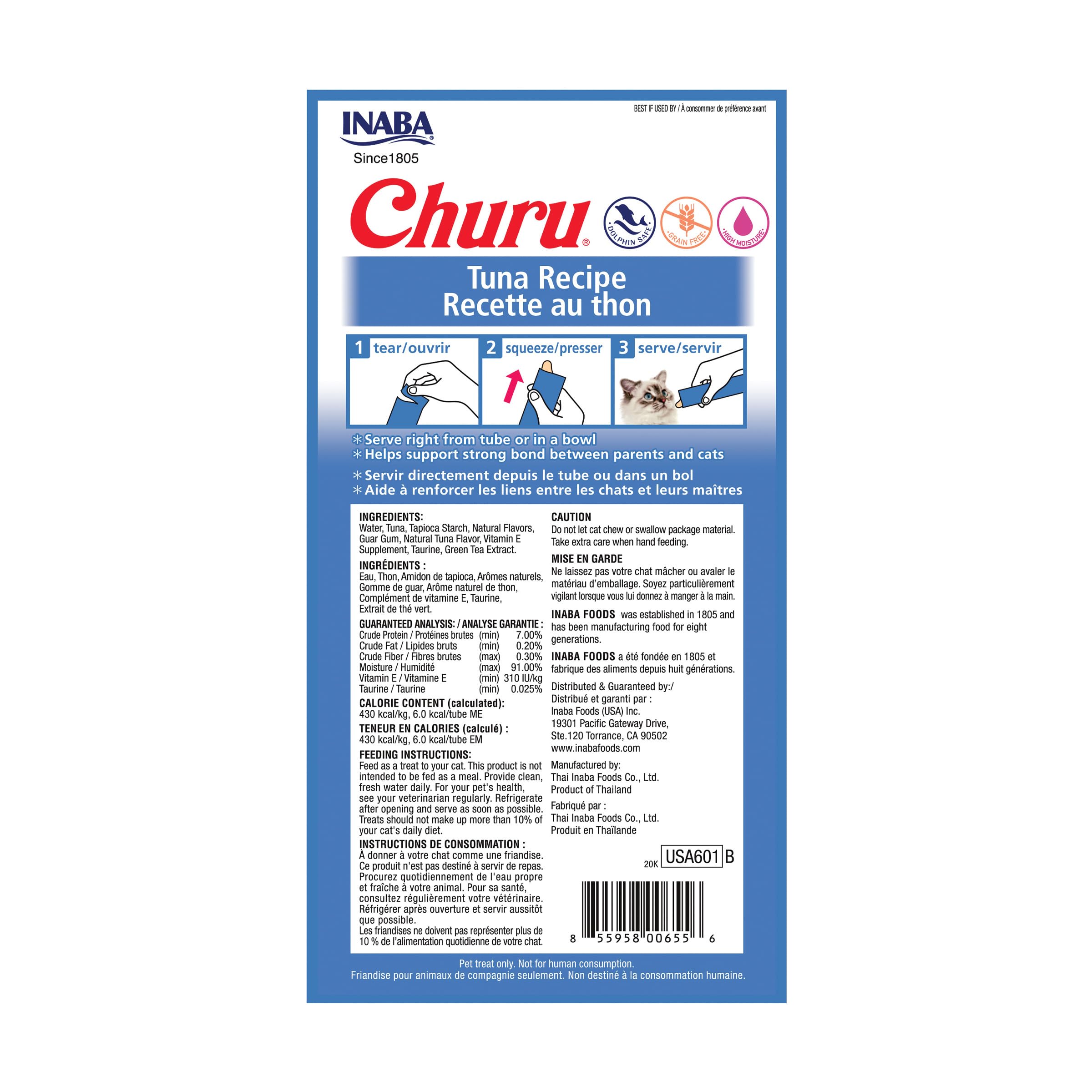 INABA Churu Tuna tube close-up creamy texture for easy licking.