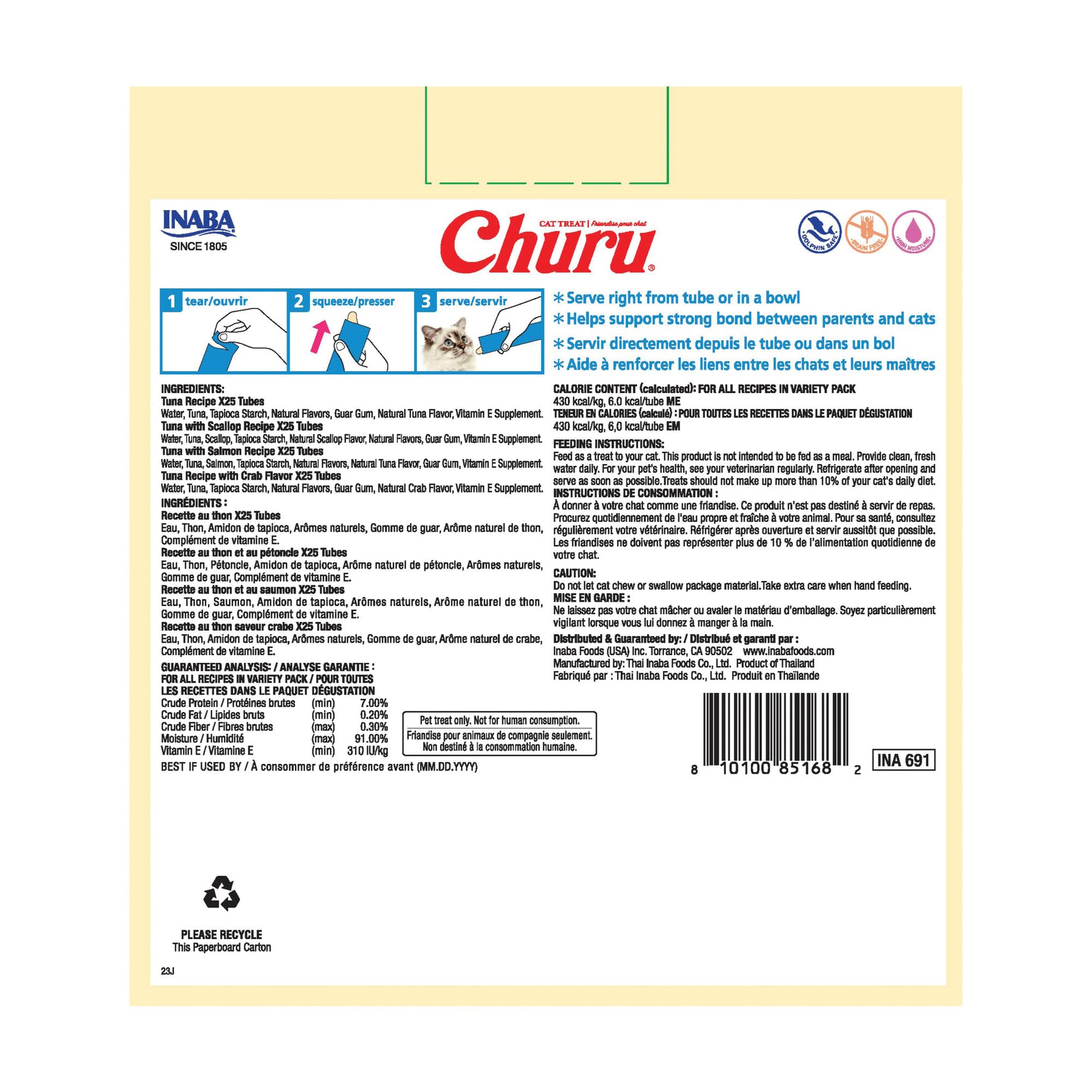 INABA Churu Tuna tube packaging ready for grab-and-go treat sessions.