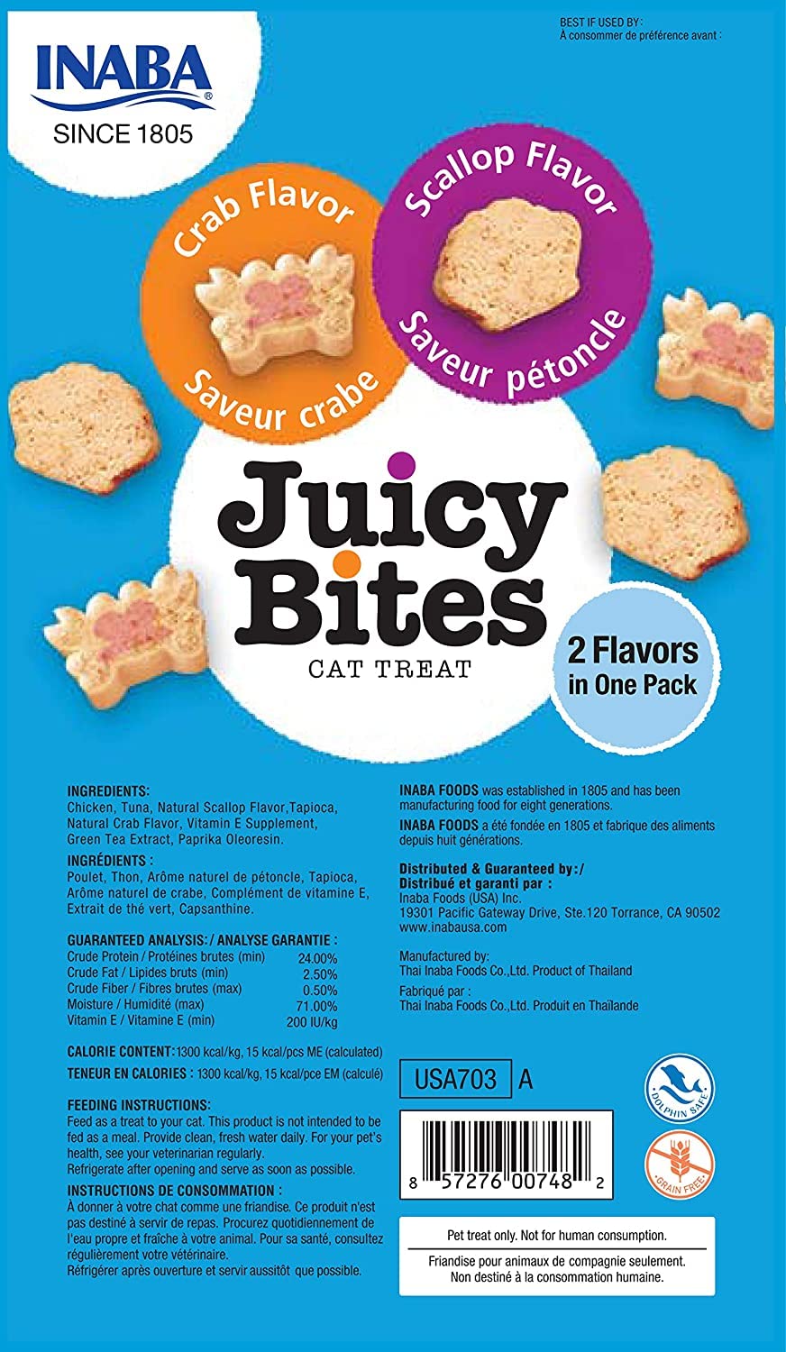 Close-up of INABA Juicy Bites moist soft texture