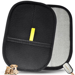INABULETWO pet hair removal glove close-up shows static action for quick sofa cleanup