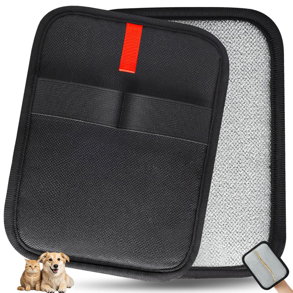 INABULETWO pet hair removal gloves closeup, showcasing electrostatic attraction for quick lint and fur pickup.