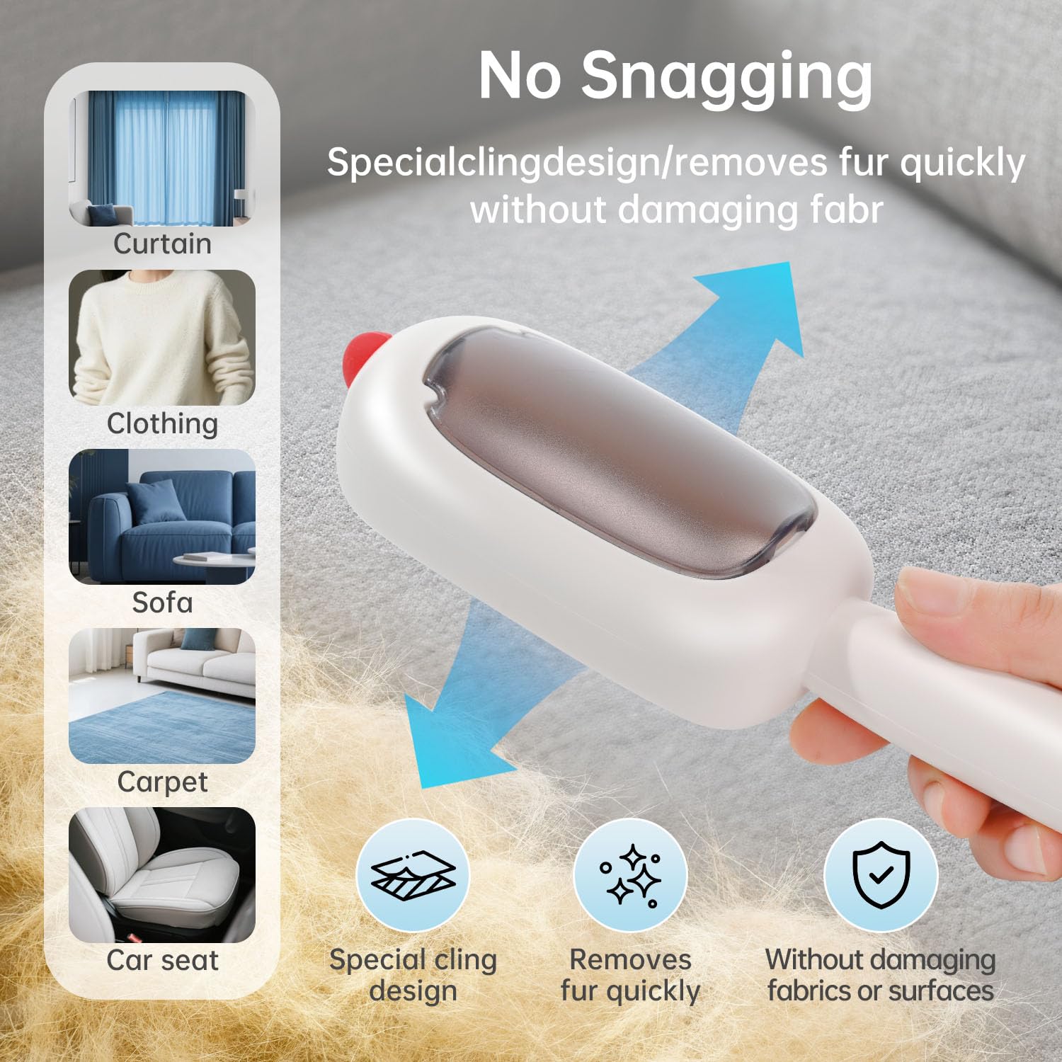 inaBuletwo pet hair remover couch-use removes fur from sofa quickly