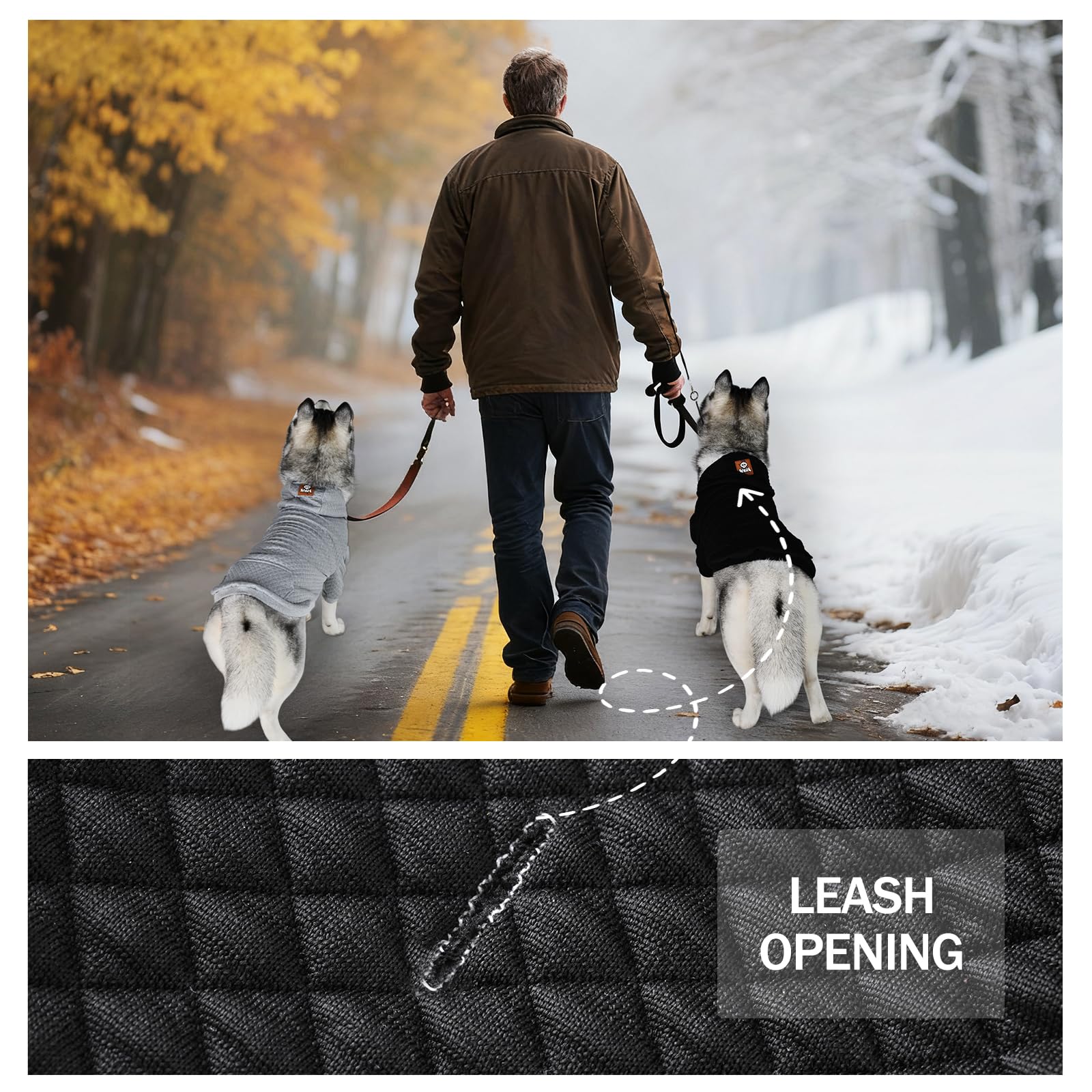 Inanil dog hoodie elastic cuffs prevent cold air and chafing