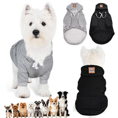 Inanil dog hoodie front view with soft interior for warm autumn walks.