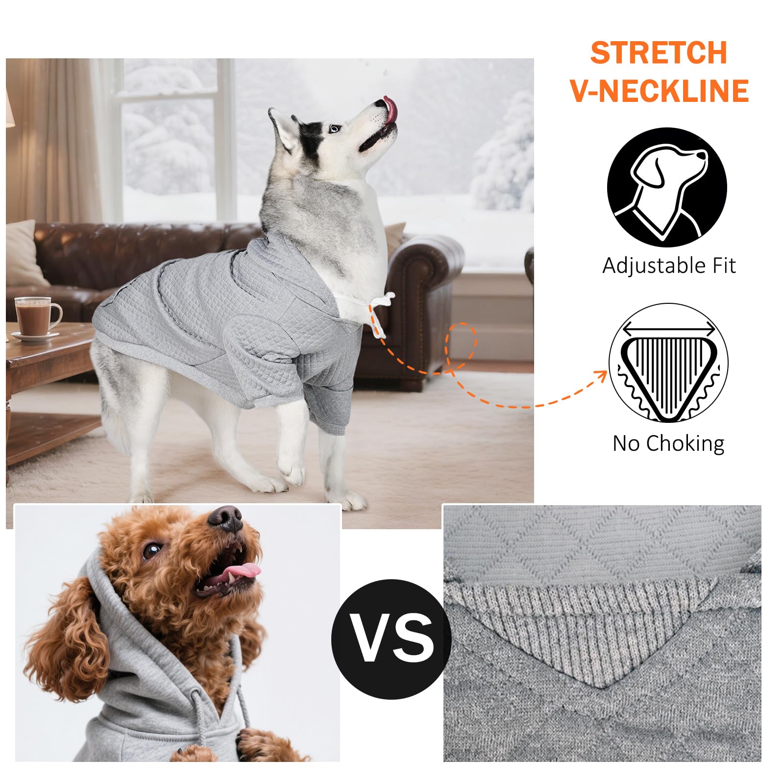 Inanil dog hoodie pocket detail for convenient small items