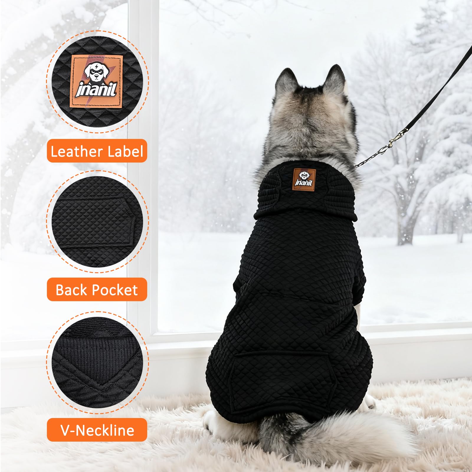 Inanil dog hoodie size chart helps find a comfortable fit