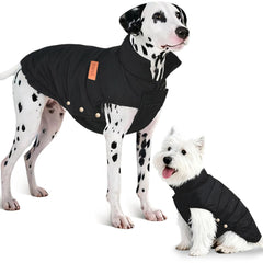 Inanil dog puffer jacket insulated close-up for maximum warmth on winter walks.