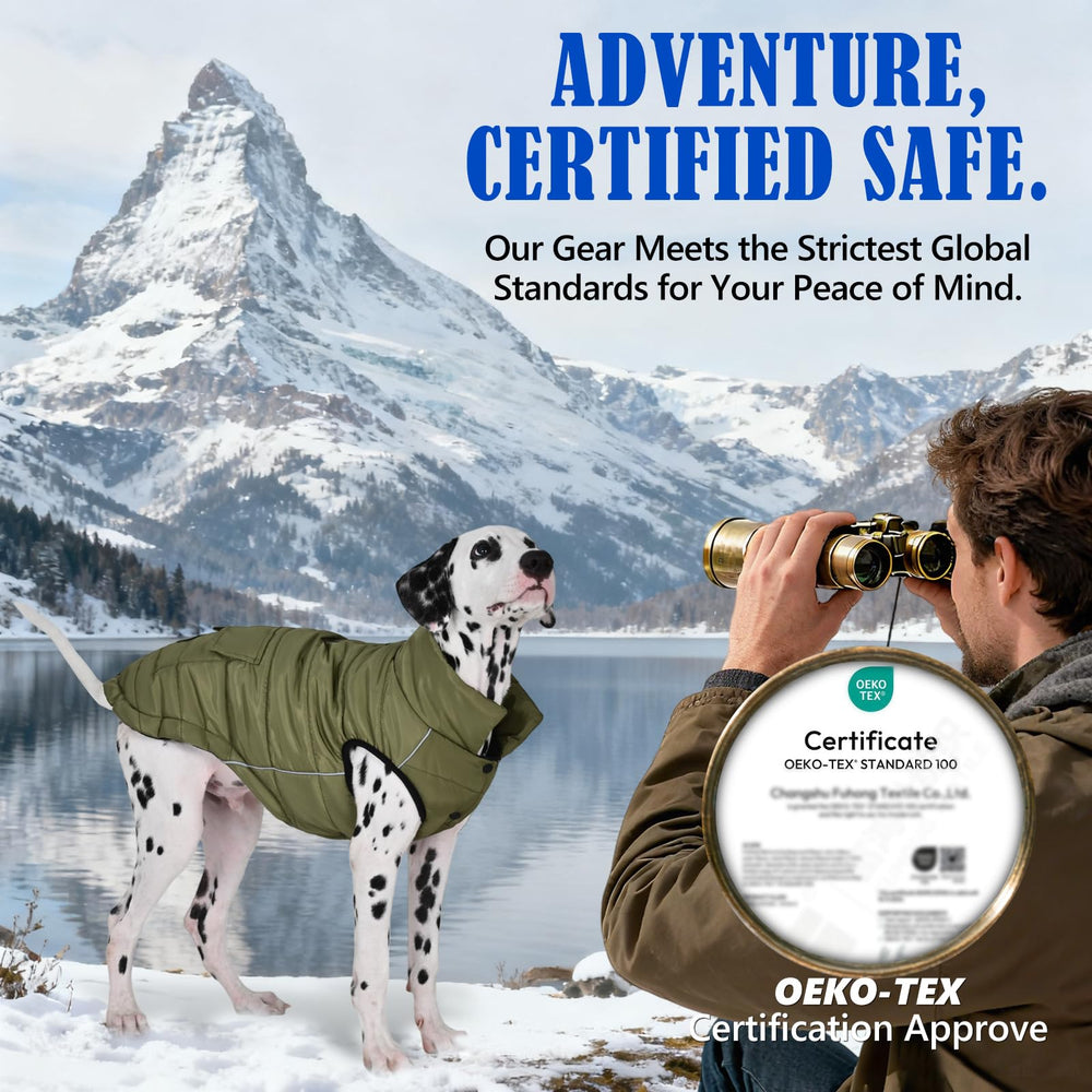 Inanil dog winter puffer jacket fleece lining delivers extra warmth and skin-soft comfort