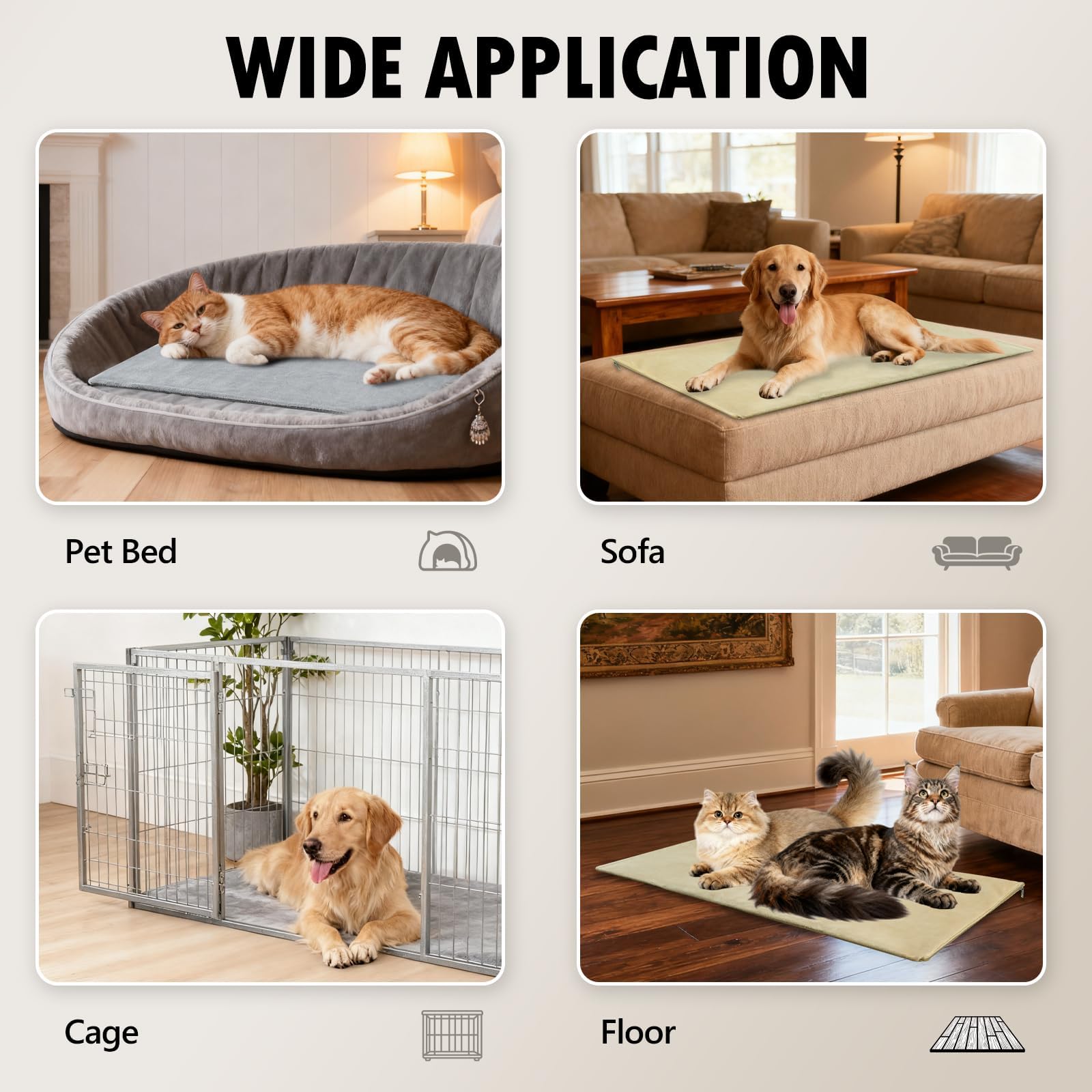 Inanil 17.7 by 15.7 inch bed fits cats, kittens and small pets.