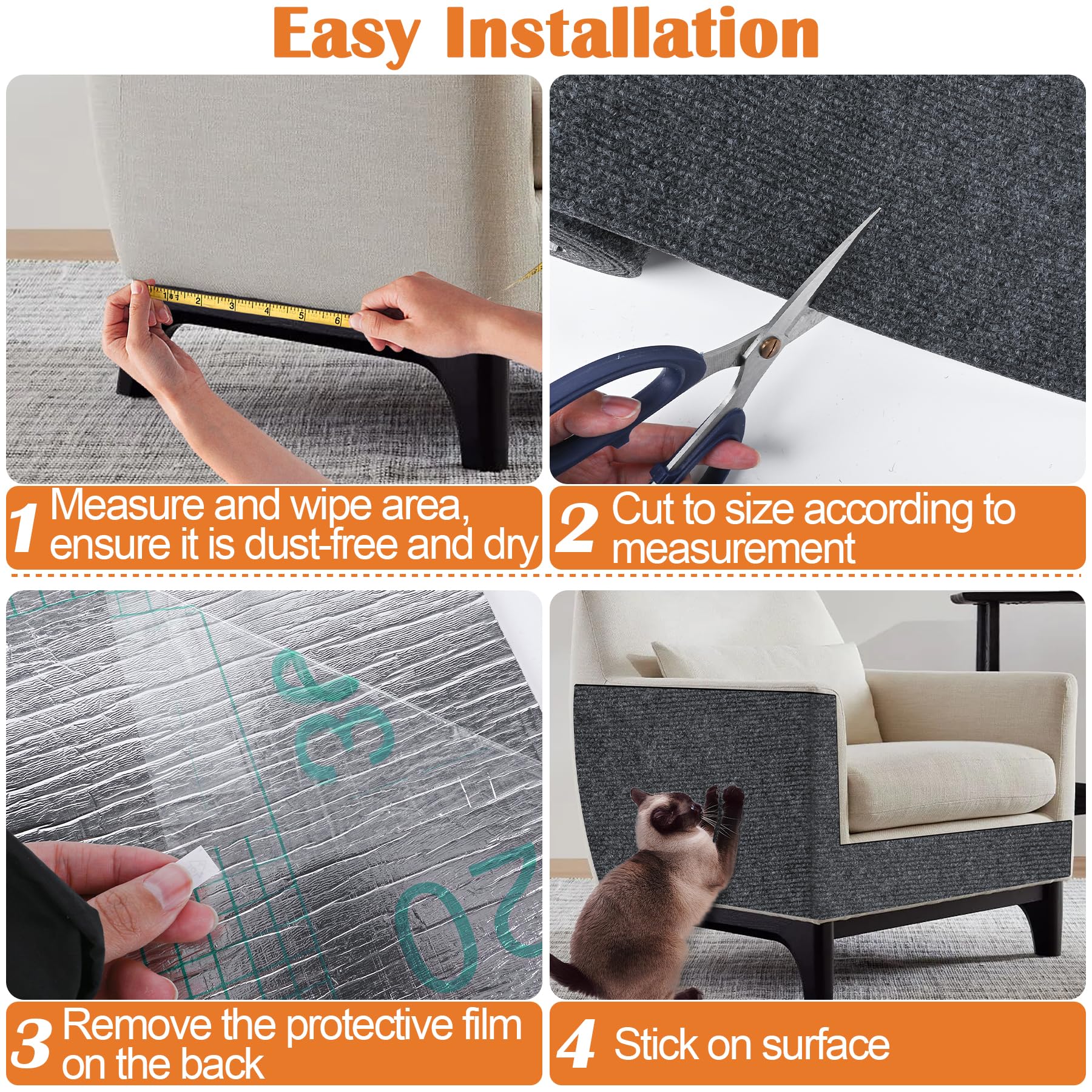 Inchoco couch protector cut-to-fit design for custom sizing