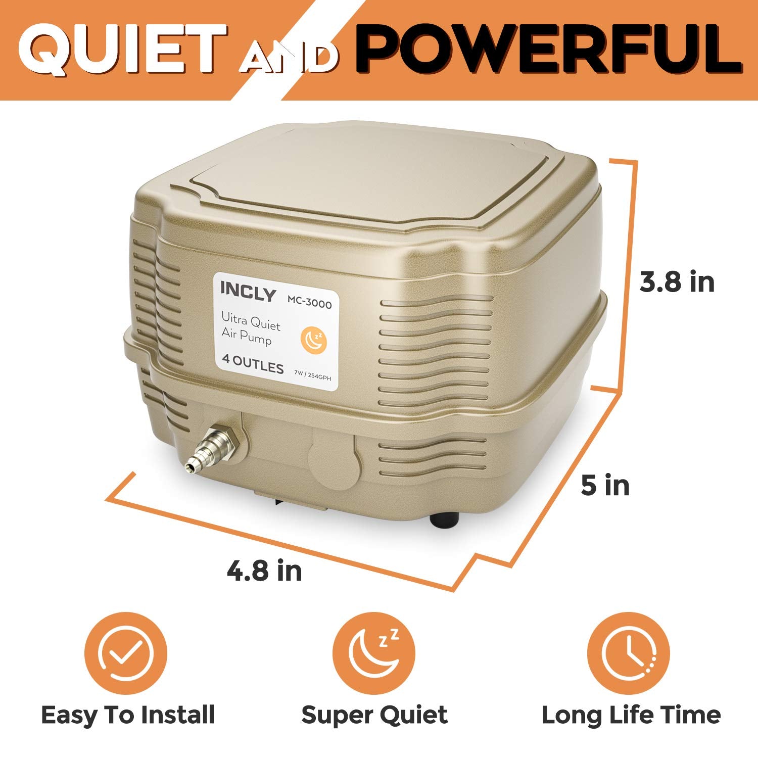 INCLY 4-outlet divider detail shows precise airflow control for multiple filters.
