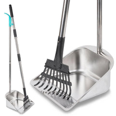 indiedouker dog pooper scooper with large capacity tray ready for quick yard cleanup