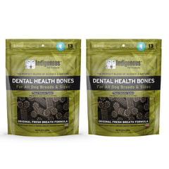 Indigenous Dental Health Bones pack-2 closeup highlighting fresh breath flavor and dental care support.